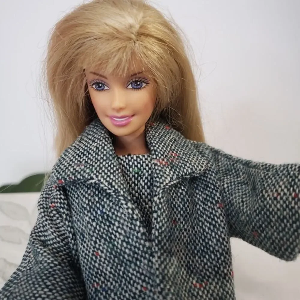 Artisan Handmade Vintage Style Tweed Suit Outfit on 1990s Mattel Barbie Doll